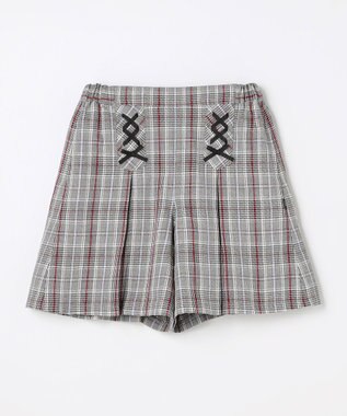 組曲 KIDS 【150-160㎝】グレンチェック キュロット モノトーン
