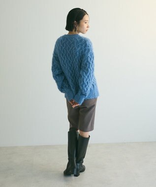Green Parks armonia．シャギーケーブルニット Blue