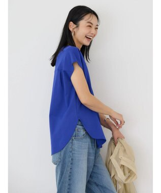 AMERICAN HOLIC 接触冷感フレンチスリーブタックポンチプルオーバー Blue