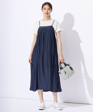 J.PRESS LADIES 【WEB限定・洗える】キャミワンピース カットソー ツインセット ブルー系