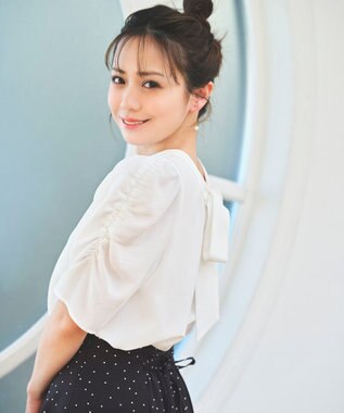 ANY SIS S 【低身長企画】2WAYボウタイ ブラウス アイボリー