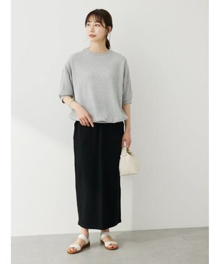 Green Parks ワッフル布帛ドッキングプルオーバー Gray Mixture