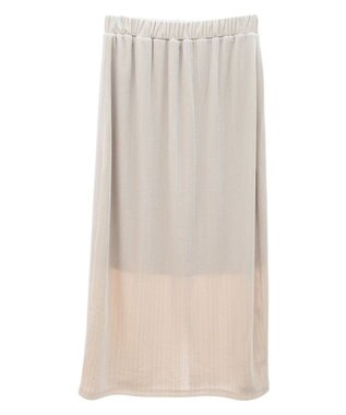 Green Parks ラメベロアＩラインスカート Ecru