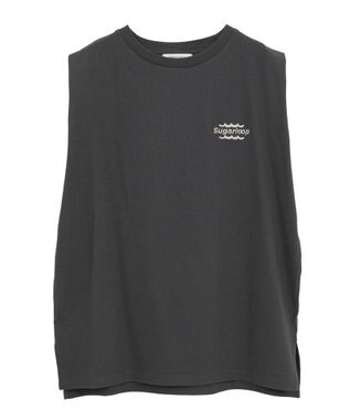 AMERICAN HOLIC ロゴ刺繍ノースリーブプルオーバー Charcoal Gray