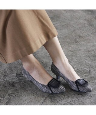 Riz raffinee <Riz raffinee>【3E】ポインテッドトゥバックルパンプス ブラックミックス