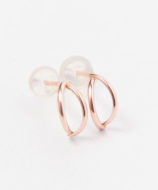 Phoebe 【K10】ダブルハーフプープピアス　ローズゴールド ローズゴールド