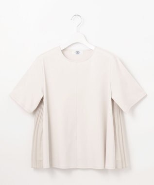 J.PRESS LADIES 【洗える】コットンスムース バック プリーツ カットソー グレージュ系