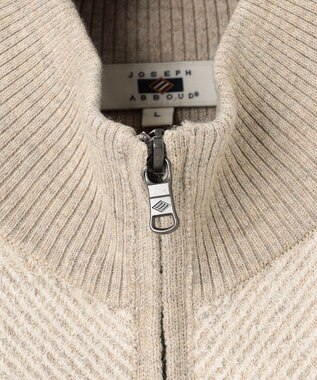 JOSEPH ABBOUD 【イタリア糸使用/洗える】メリノブレンドモール ジップ ニット ブルゾン ベージュ系