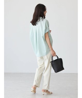 AMERICAN HOLIC ＵＶカット袖タックフレンチスリーブシャツ Stripe Green