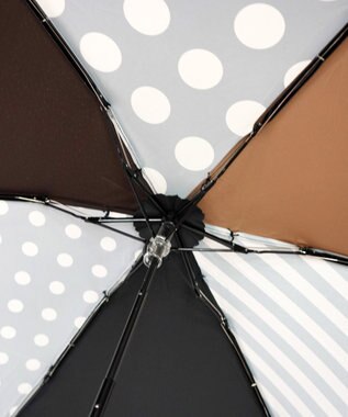 +RING 【UVカット95%以上】【UPF50＋】プラスリング レディース向け 晴雨兼用 折傘 BRN/DOT T1336 ブラウン