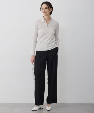 ICB シンセティックフルニードル ハーフジップニット トープ