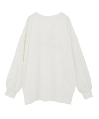 Green Parks カレッジロゴ裏毛チュニック Off White