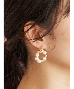 AMERICAN HOLIC パール×メタル２ＷＡＹピアス Gold