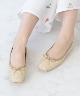 Bridget Birkin ＜3E＞【Bridget Birkin Walk】ラメパナマ調バレエパンプス