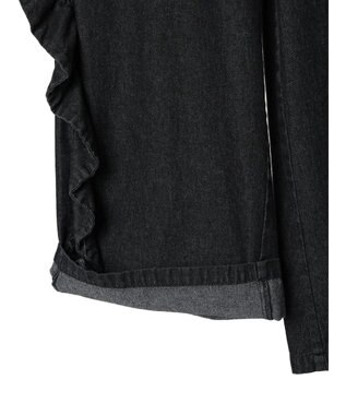Green Parks ■ＥＳＣＡＲ　デニムサイドラッフルパンツ Black