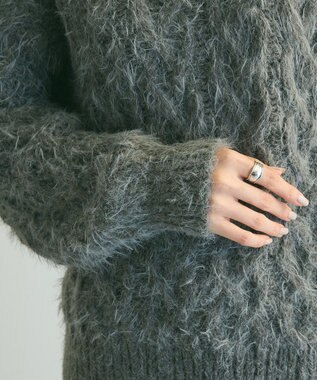 Green Parks armonia．シャギーケーブルニット Gray