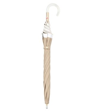 MOONBAT 【フルラ （FURLA）】晴雨兼用日傘 長傘 バイカラーロゴ刺繍 一級遮光 UV モカブラウン