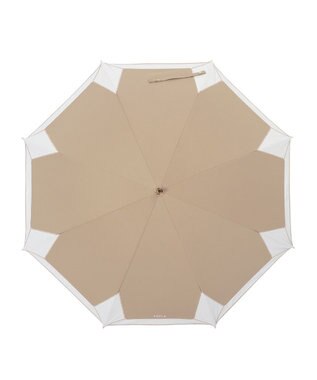 MOONBAT 【フルラ （FURLA）】晴雨兼用日傘 長傘 バイカラーロゴ刺繍 一級遮光 UV モカブラウン