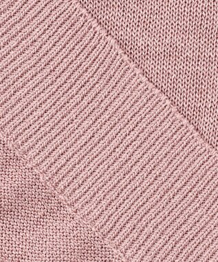 ICB 【WEB限定カラーあり・洗える】ペーパーブレンドシャインニット Vネックプルオーバー ピンク系［WEB限定］