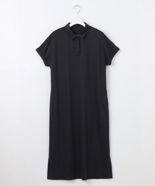 J.PRESS LADIES 【WEB限定カラーあり・洗える】コンパクトコットンスムース ポロワンピース ブラック系