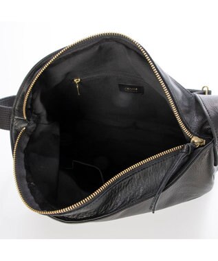 UNBILLION ペルケ perche / ガーメントレザー・サスティナブルボディーショルダー ブラック