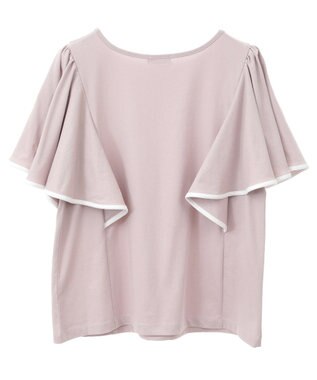 earth music&ecology 【接触冷感/洗濯機可】パイピングフレアスリーブカットソー Pink Beige