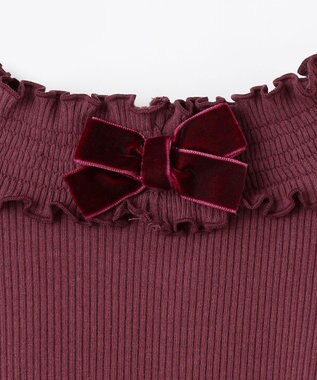 ANY KIDS バックリボン カットソー ボルドー