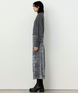 NAVE 【Nave・洗える】スパンコール スカート シルバー系