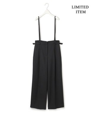 ICB 【2WAY・WEB限定・洗える】シルフィルダブルクロス サスペンダーパンツ ブラック系