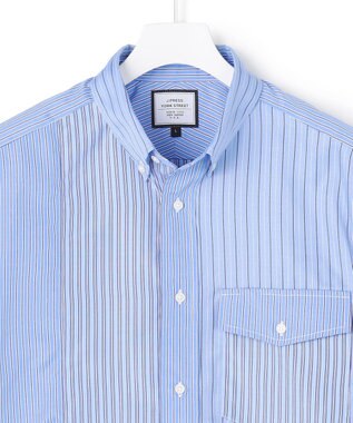 J.PRESS YORK STREET 【UNISEX】クレイジーパターン ストライプシャツ サックスブルー系8