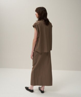 ATON SILK LINEN SHANTUNG | ラップスカート BEIGE