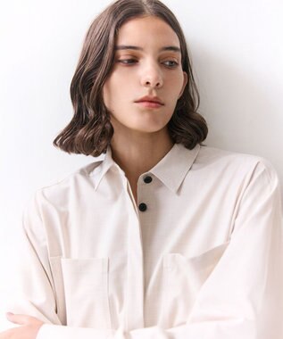 BEIGE， APOPHY / ステッチディテールショートシャツジャケット OatMeal