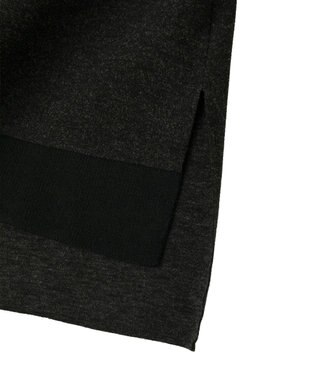 YECCA VECCA ニット切替メルトンVネックカーディガン Charcoal Gray