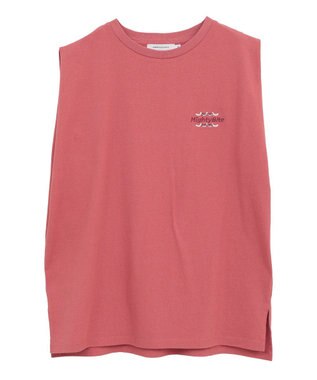 AMERICAN HOLIC ロゴ刺繍ノースリーブプルオーバー Orange