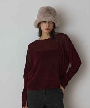 GRACE CONTINENTAL フロッキーオーバーカットトップ ボルドー