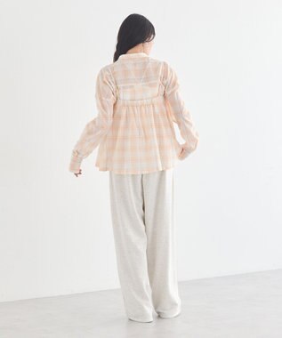 earth music&ecology 【予約】【綿100％】SET2点エプロンライクビスチェ＋シャツ オレンジ