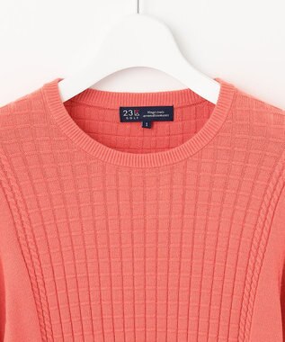 23区GOLF 【WOMEN】【洗える】格子柄  カラーニット ピンク系