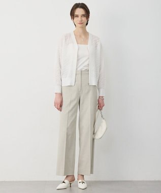 ICB L シアージャカード ニットブルゾン オフホワイト