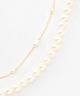 ANY ２連パールチェーンネックレス ライトゴールド