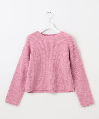 Feroux 【洗える】片畦プルオーバーニット ピンク系