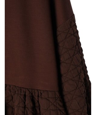 Green Parks armonia．異素材切替ワンピース Brown