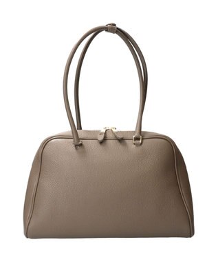 INTER-CHAUSSURES 【CHRISTIAN VILLA】チャーム付きシュリンクレザーハンドバッグ グレー