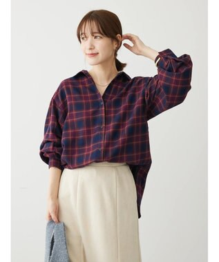 Green Parks ネルチェックシャツ Bordeaux