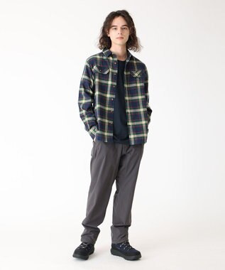 Columbia Columbia/ フレアガンストレッチフランネルシャツ /コロンビア Coll Navy Two Lane Tartan