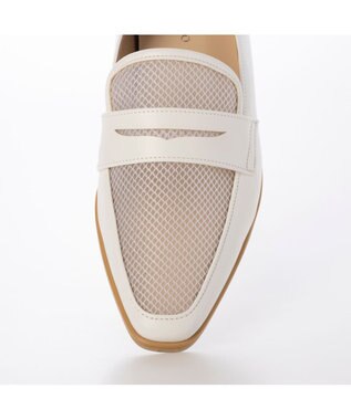 MODE ET JACOMO <carino>メッシュチュールローファー ホワイトコンビ