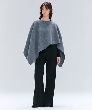 BEIGE， CHICORA / プルオーバーウールニットケープ Md.Gray