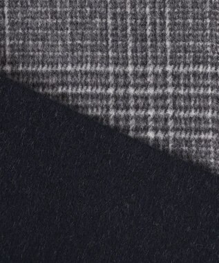 J.PRESS LADIES L 【リバーシブル】ウールナイロン リバー チェック ショート コート ネイビー系