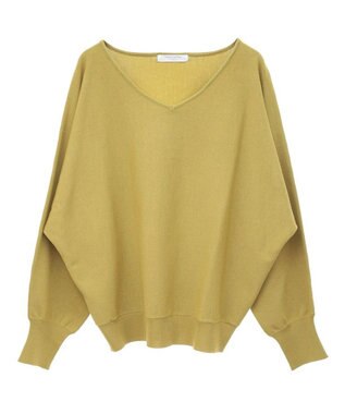 Green Parks 洗える　Ｖネックドルマンニットプルオーバー Light Green