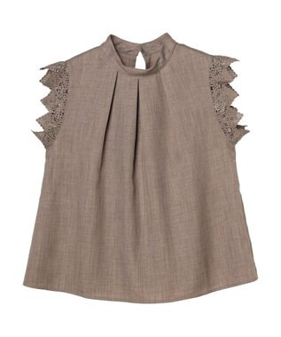 Green Parks ・ＥＬＥＮＣＡＲＥ　ＤＵＥ　リネンライクレースブラウス Mocha