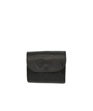 UNBILLION perche 姫路レザーかぶせミニウォレット ブラックドット